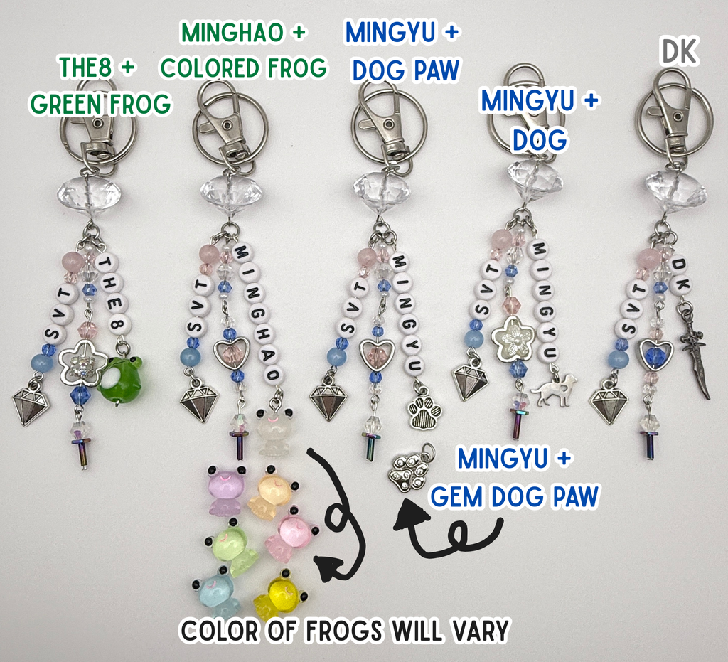 Seventeen Bias keychain/phone charm- Rose quartz and Serenity blue themed
