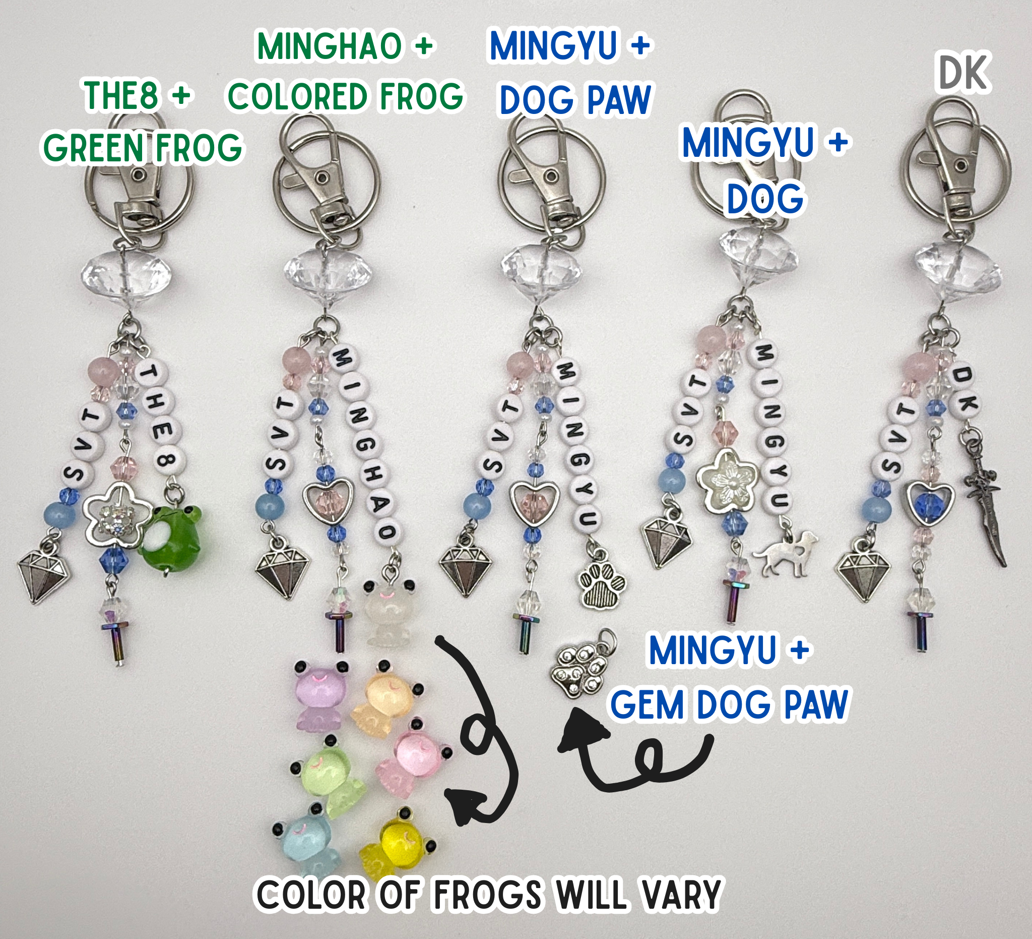 Seventeen Bias keychain/phone charm- Rose quartz and Serenity blue themed