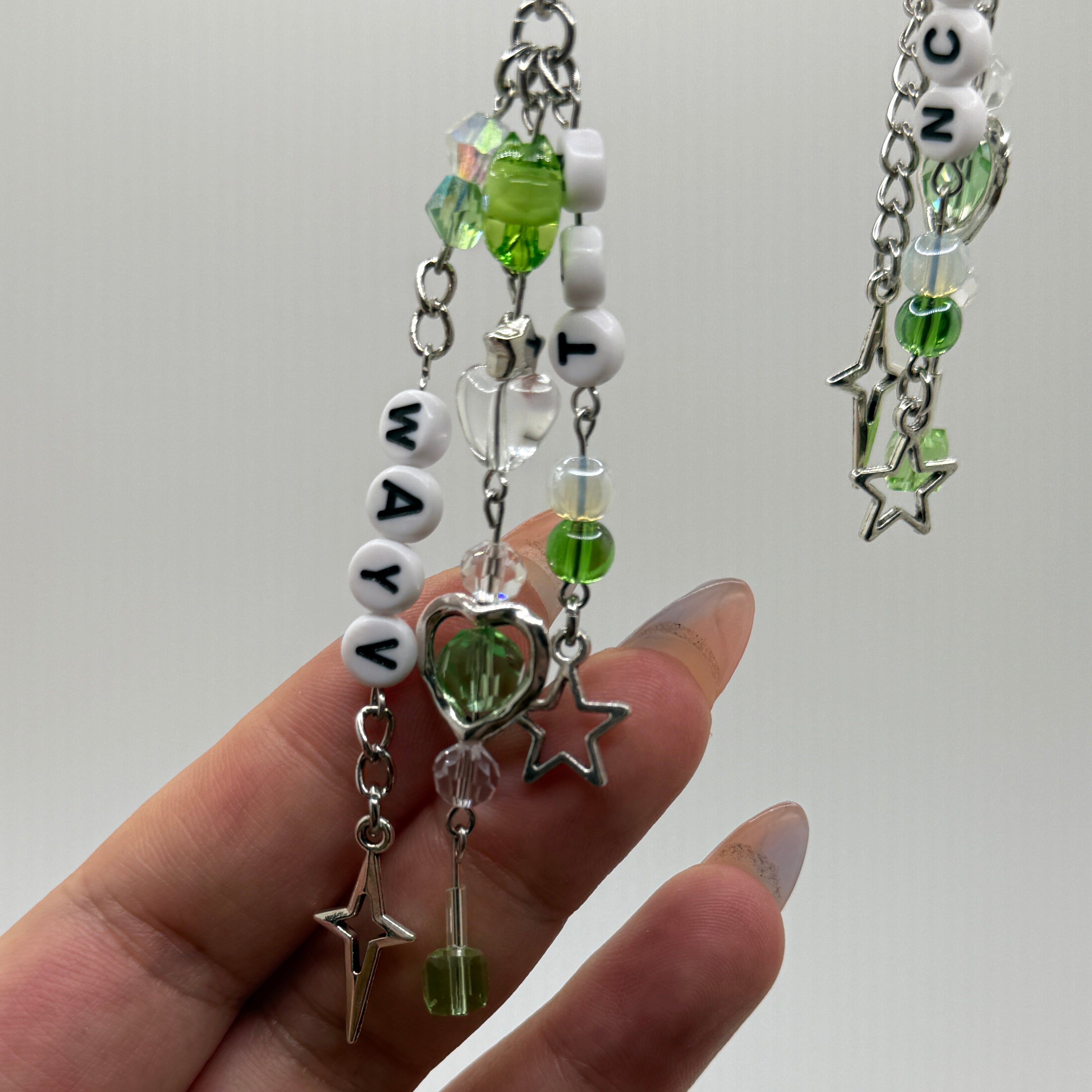 NCT 127, U, Wish, Dream, WayV light stick/ phone charm/ keychain - green/white