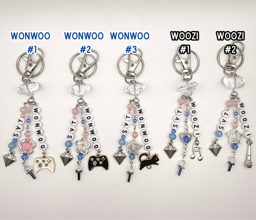 Seventeen Bias keychain/phone charm- Rose quartz and Serenity blue themed