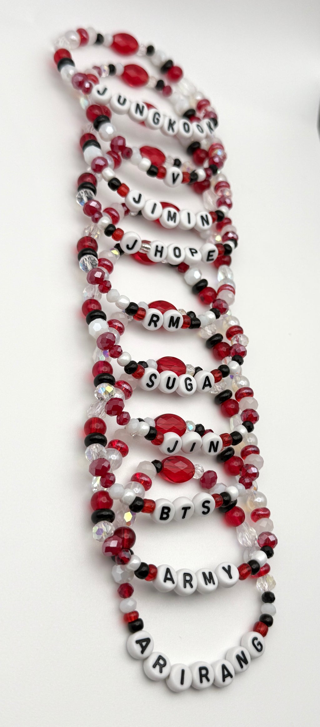 BTS Arirang Inspired Crystal Gem Elastic Bias Bracelets (Army, Arirang Themed)