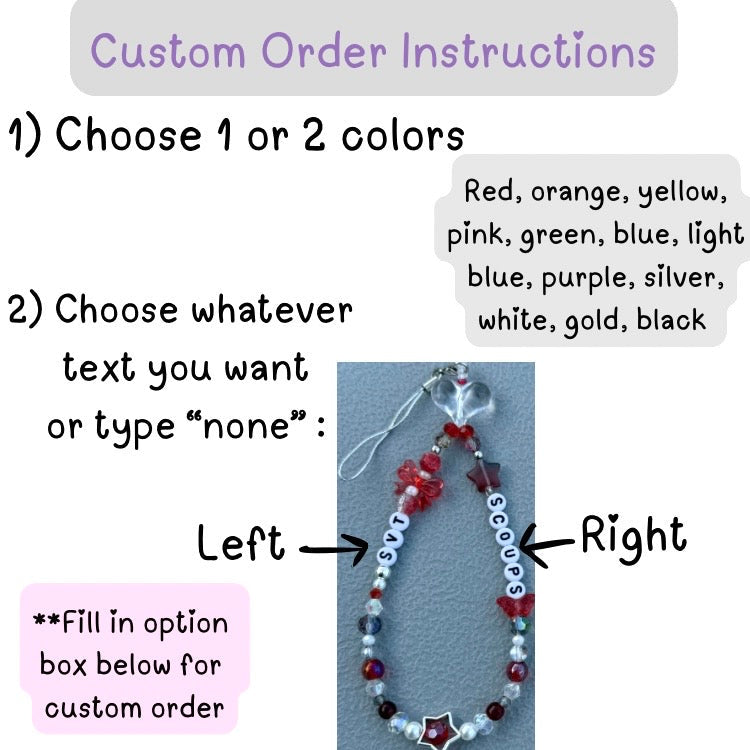 Kpop Bias Beaded Phone Charm lightstick charm, [Custom Name Keychain]