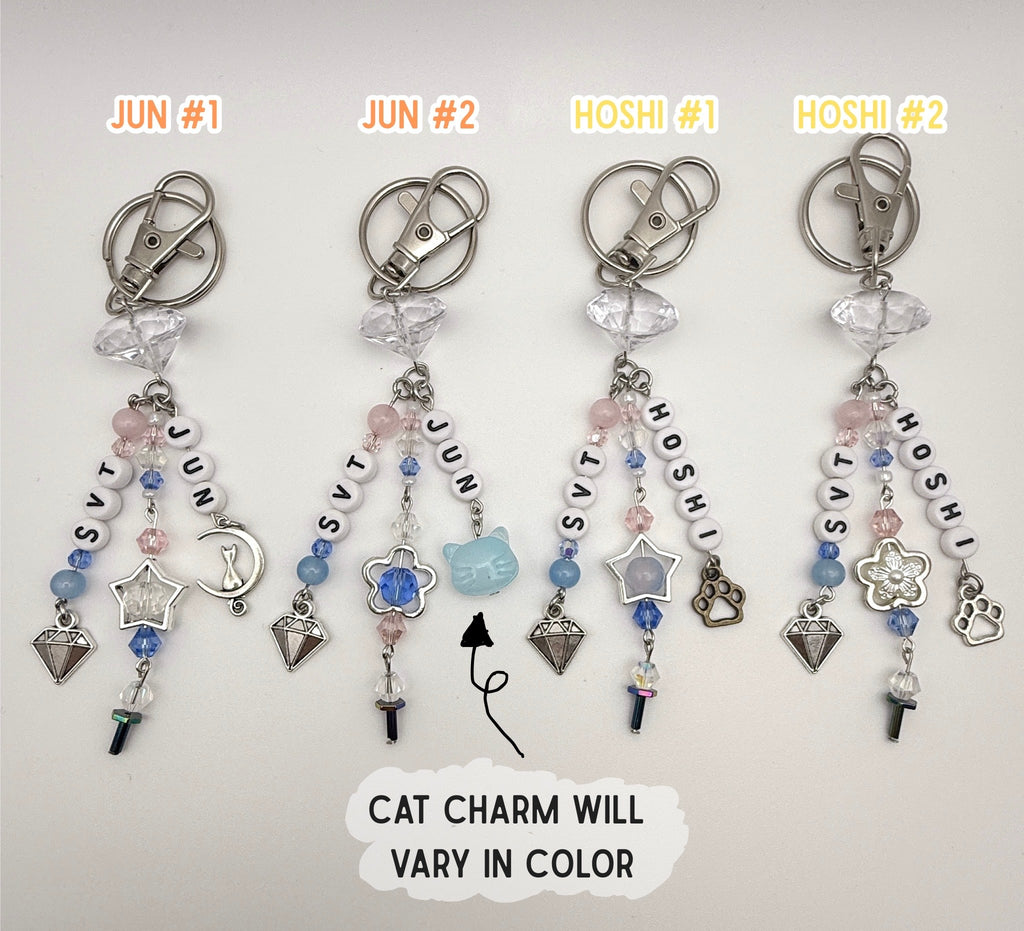 Seventeen Bias keychain/phone charm- Rose quartz and Serenity blue themed