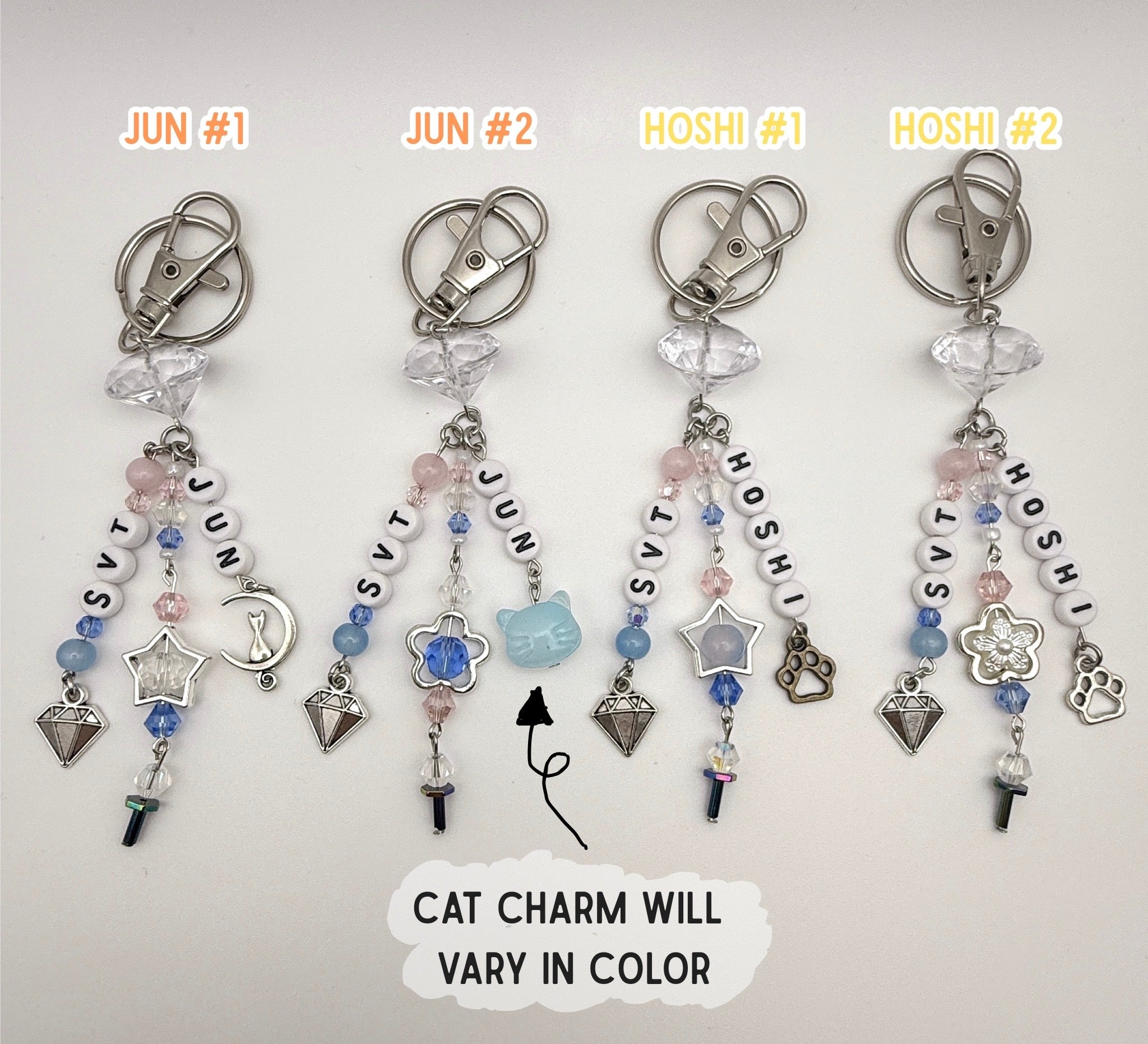 Seventeen Bias keychain/phone charm- Rose quartz and Serenity blue themed