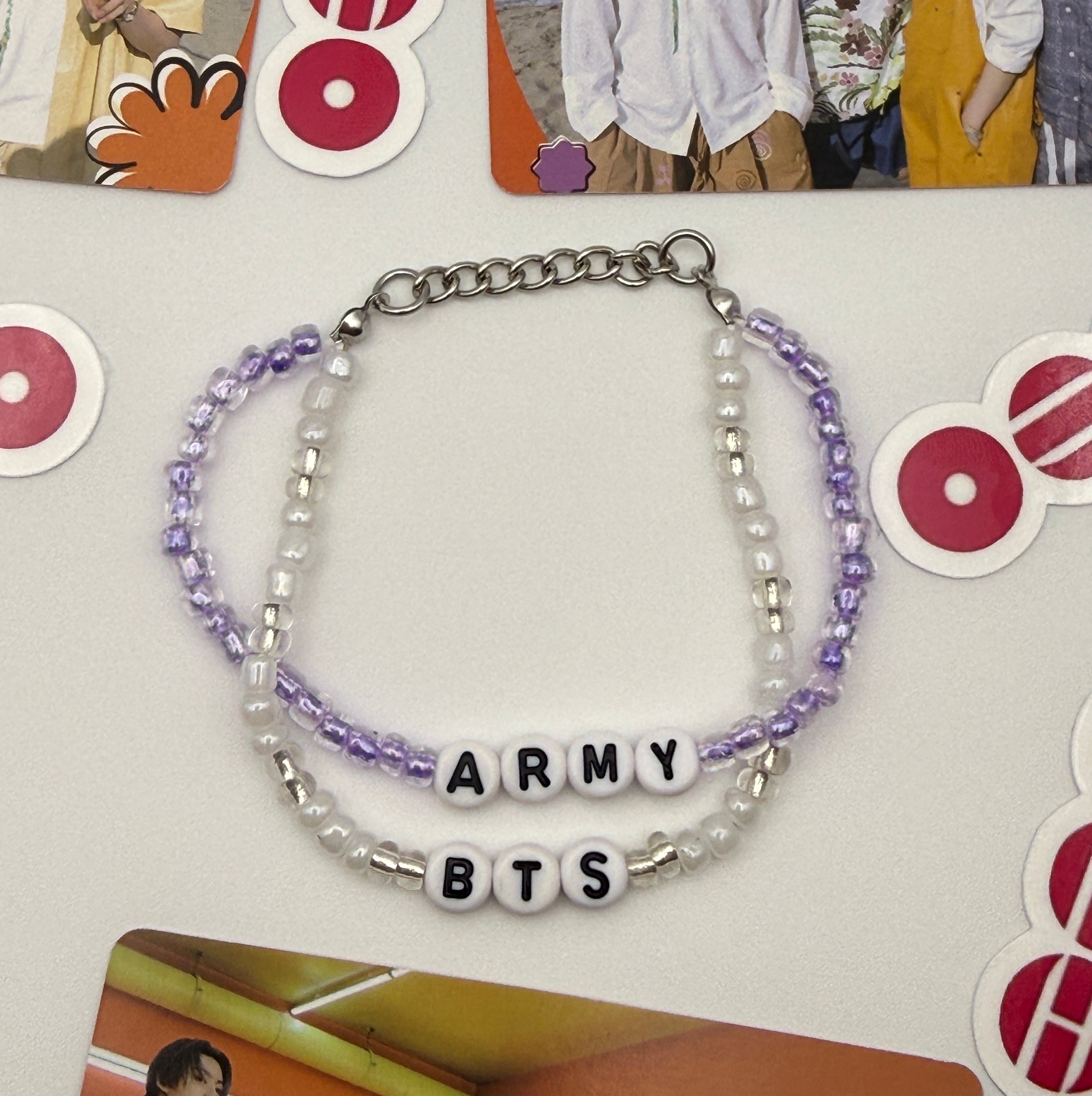 BTS Arirang Inspired Dual Chain Elastic Bracelets (Arirang, Army Themed)