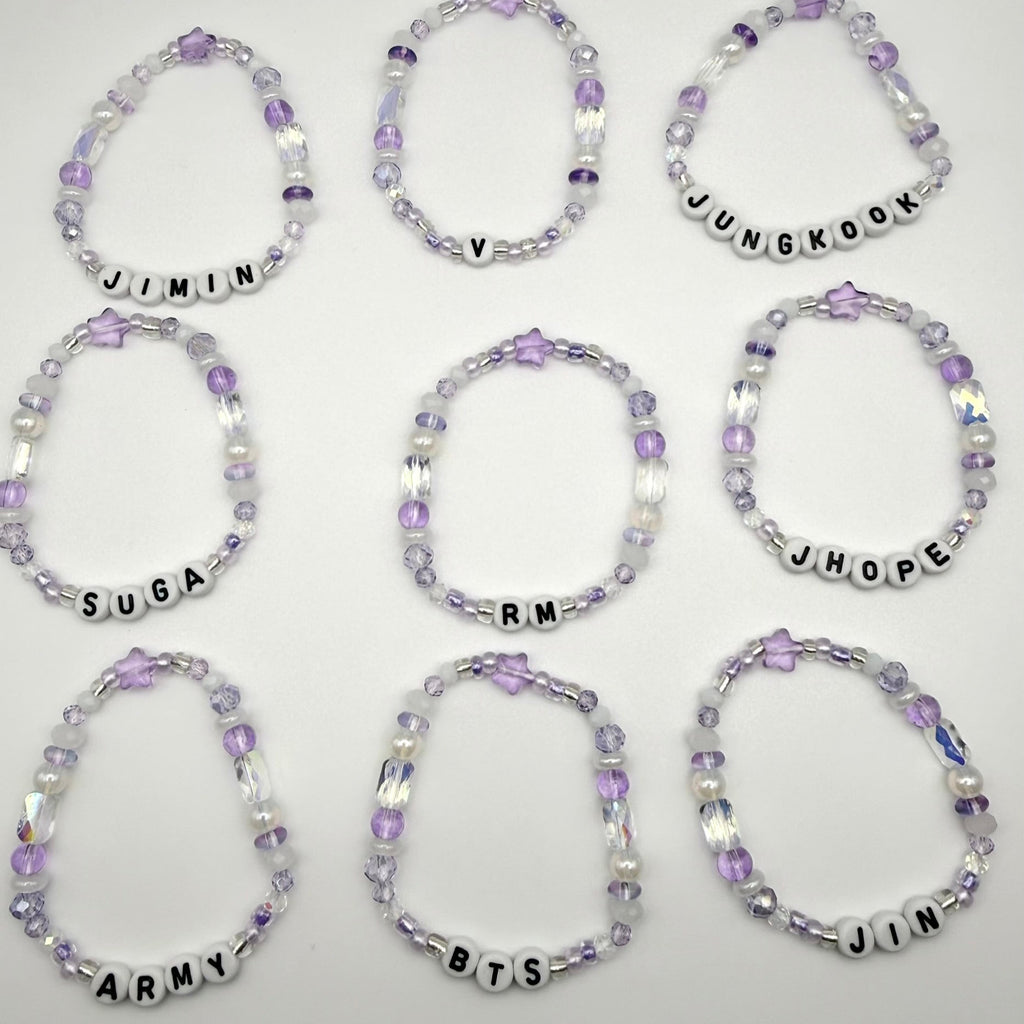 BTS Arirang Inspired Crystal Gem Elastic Bias Bracelets (Army, Arirang Themed)