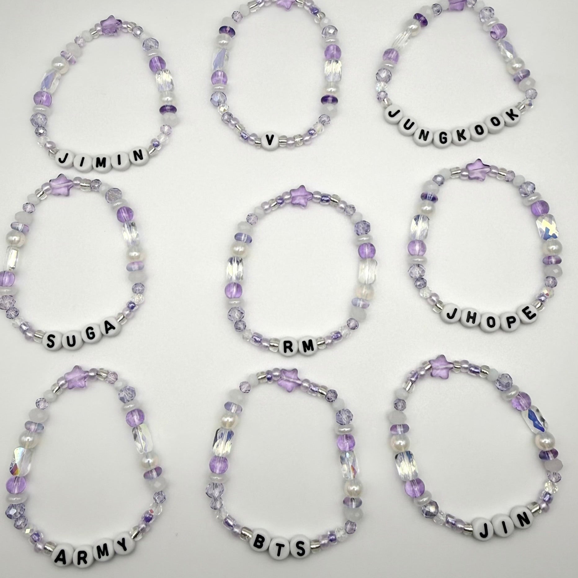 BTS Arirang Inspired Crystal Gem Elastic Bias Bracelets (Army, Arirang Themed)
