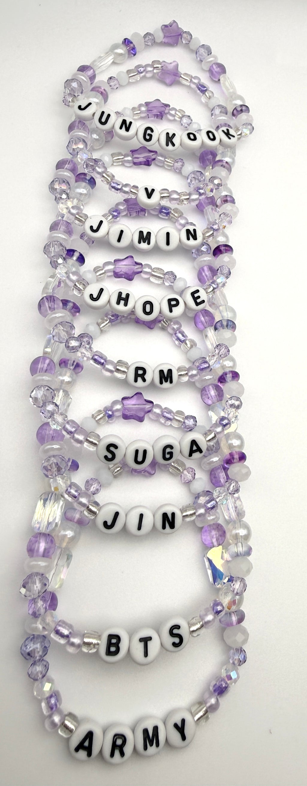 BTS Arirang Inspired Crystal Gem Elastic Bias Bracelets (Army, Arirang Themed)