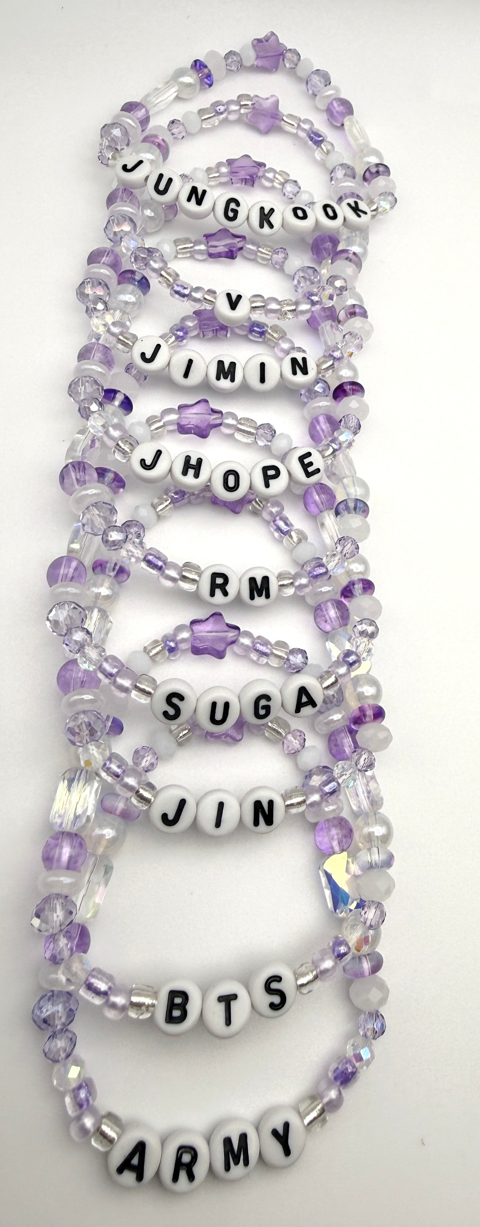 BTS Arirang Inspired Crystal Gem Elastic Bias Bracelets (Army, Arirang Themed)