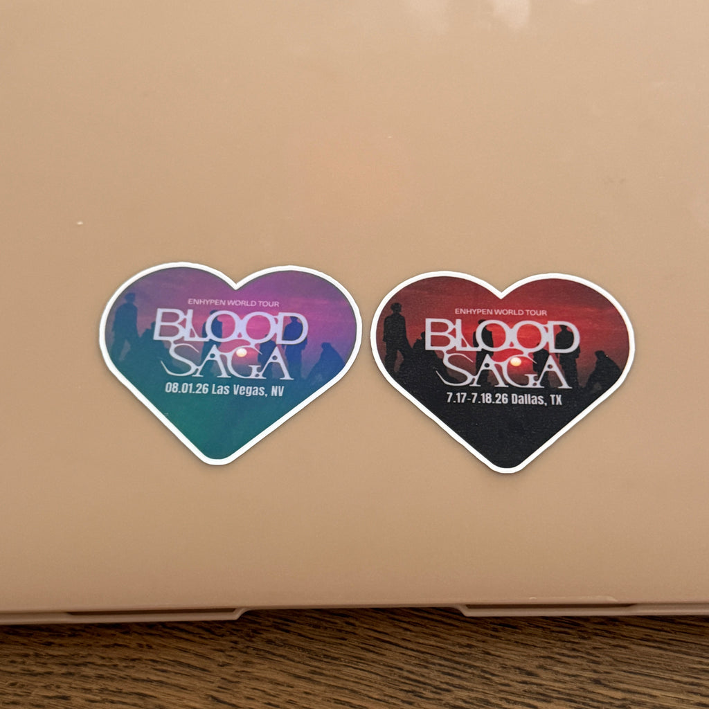 ENHYPEN Blood Saga Die Cut, Vinyl Laminated North America Tour Stop Stickers (Bulk Order)