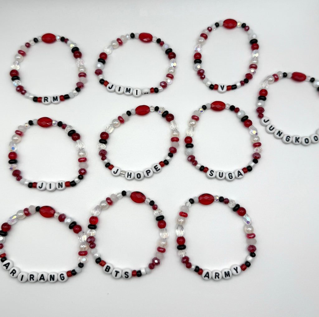 BTS Arirang Inspired Crystal Gem Elastic Bias Bracelets (Army, Arirang Themed)