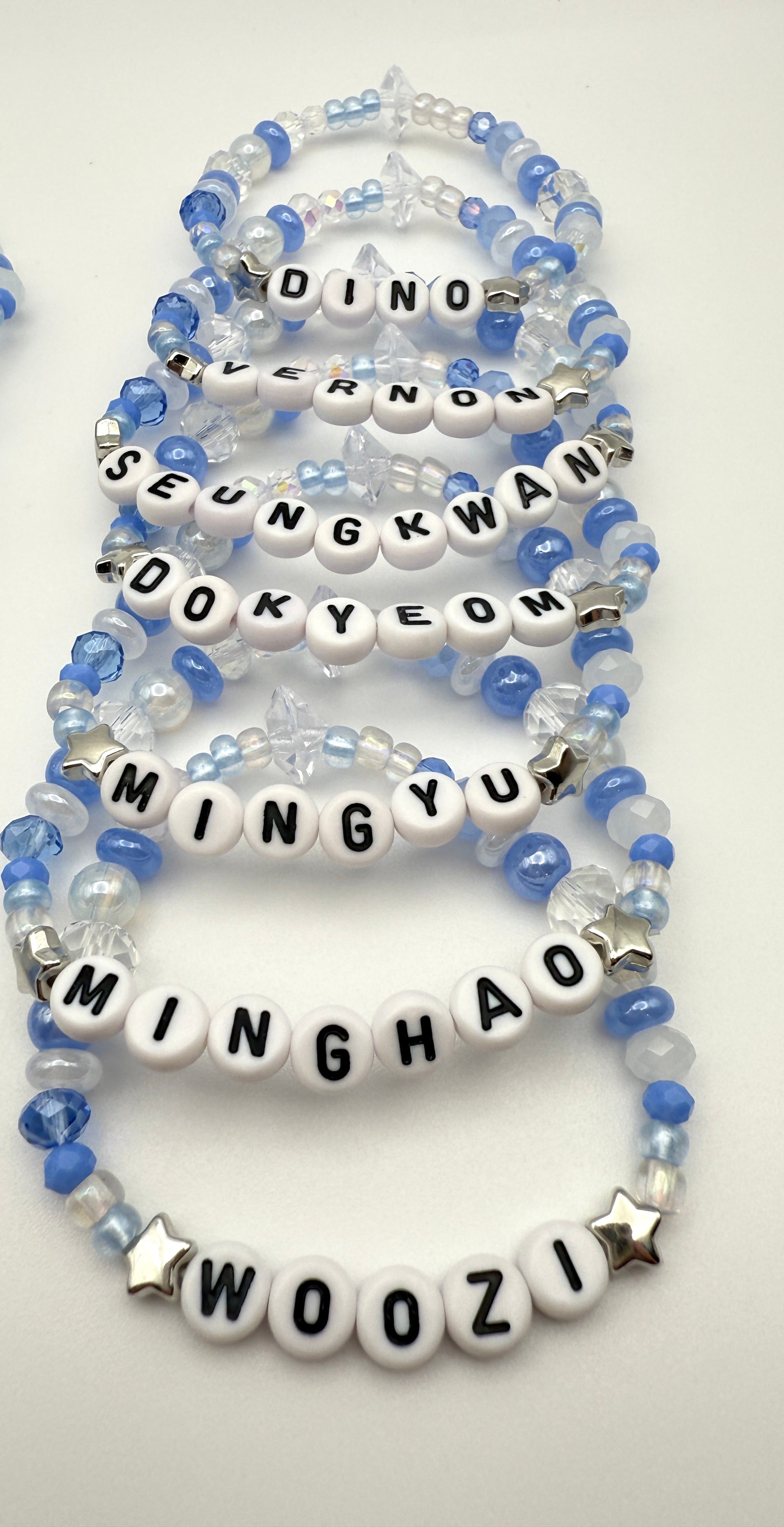 Seventeen Tour Inspired Friendship Bracelet, Seed Bead Crystal Bracelet, Pink Blue