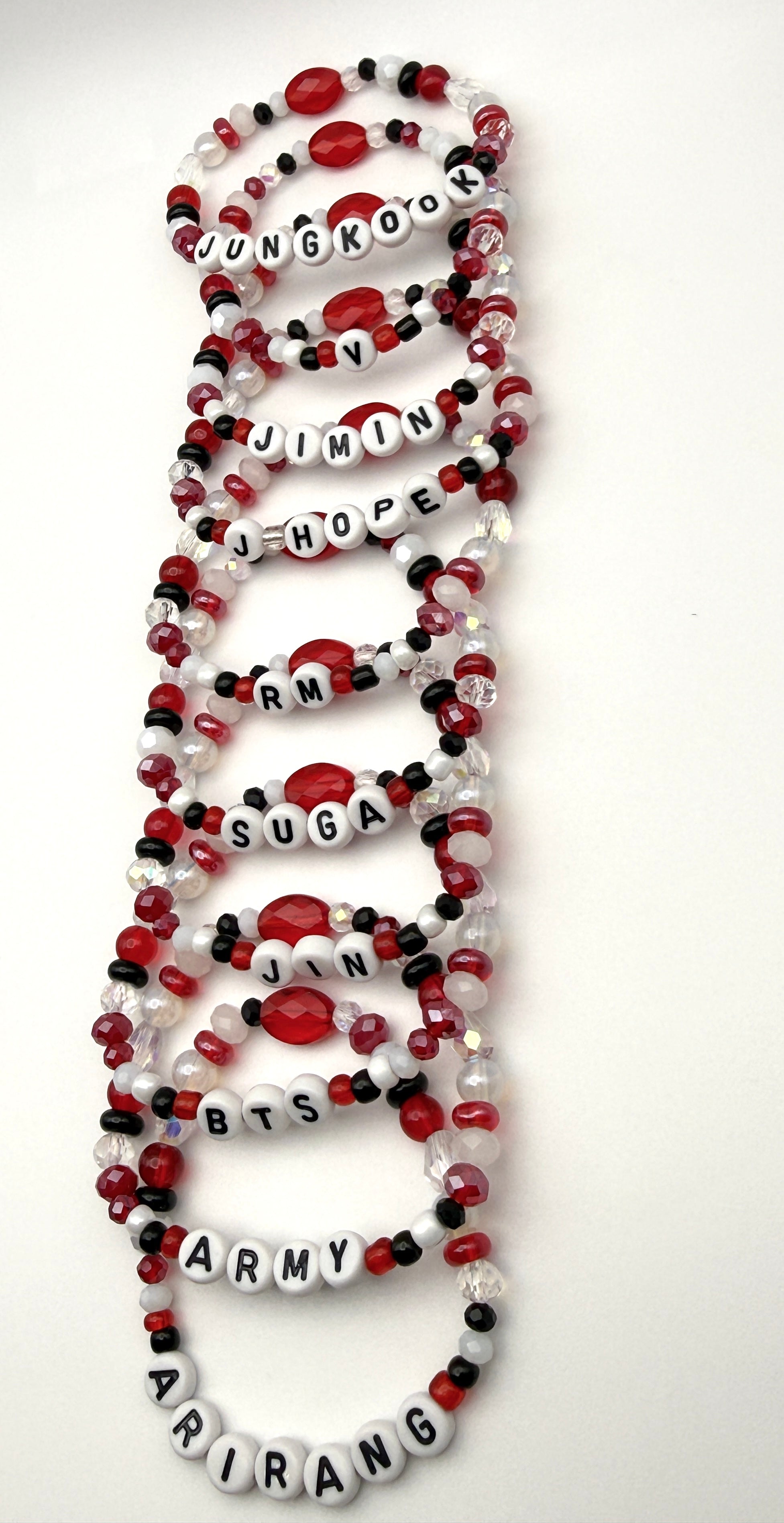 BTS Arirang Inspired Crystal Gem Elastic Bias Bracelets (Army, Arirang Themed)