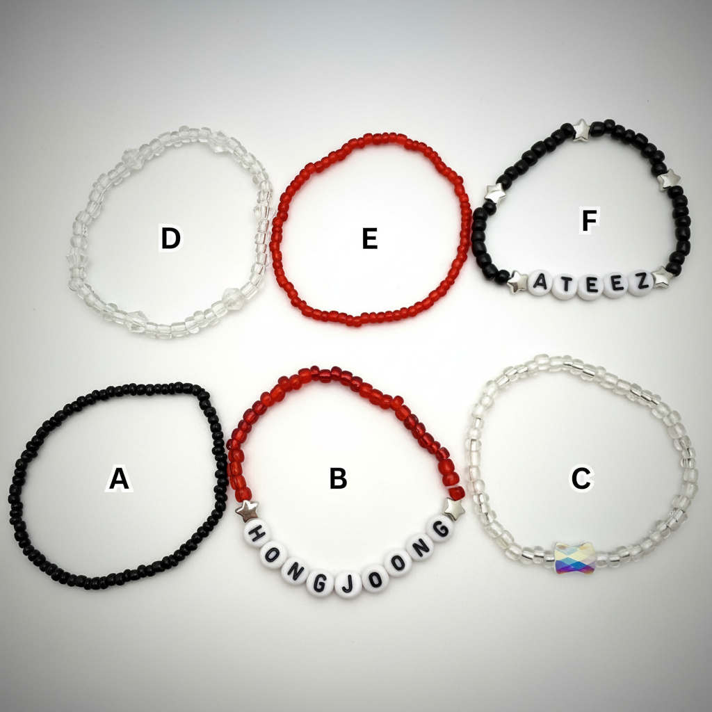 Ateez Atiny Inspired Beaded Elastic Stack Bracelets
