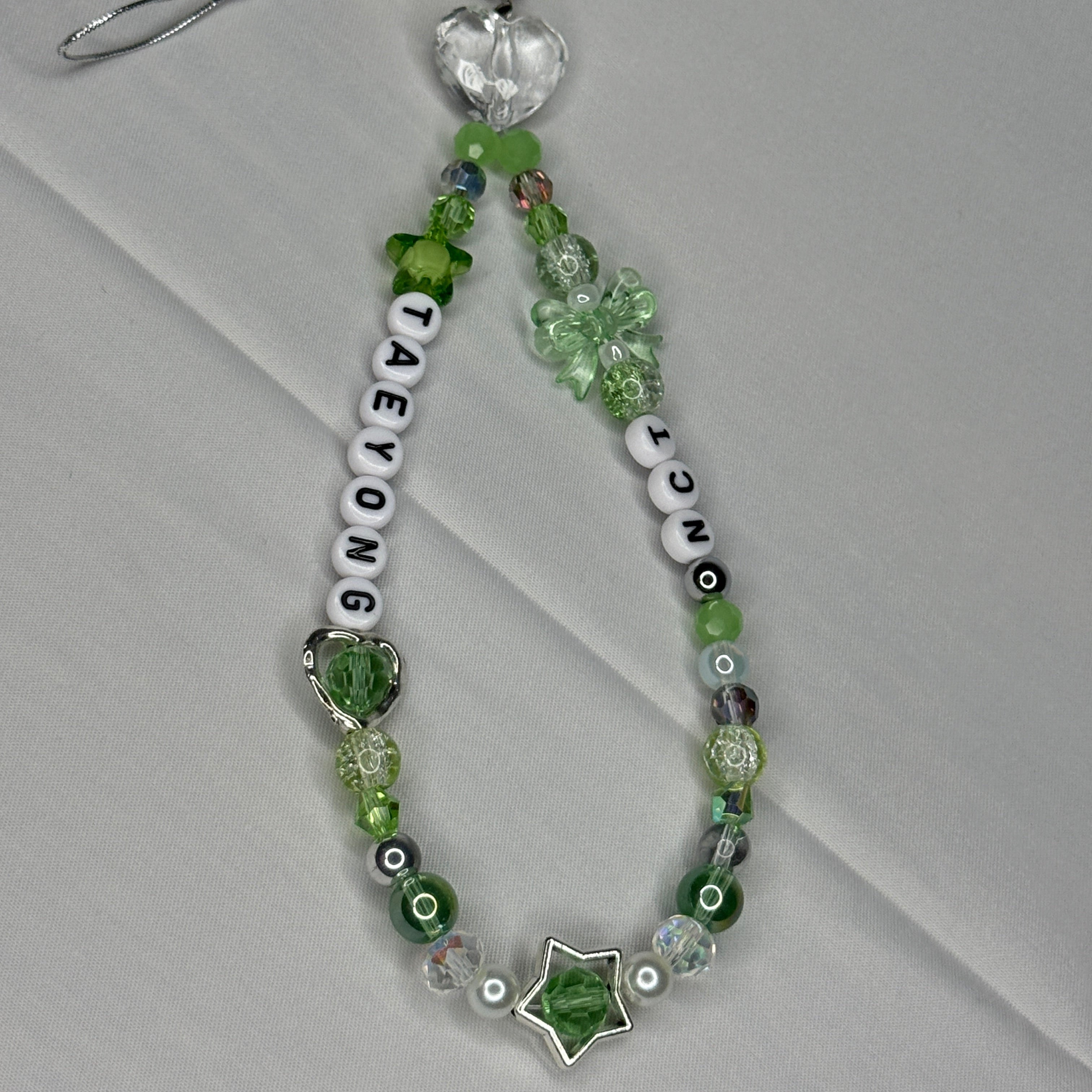 NCT 127, U, Wish, Dream, WayV light stick/ phone charm/ keychain - green/white
