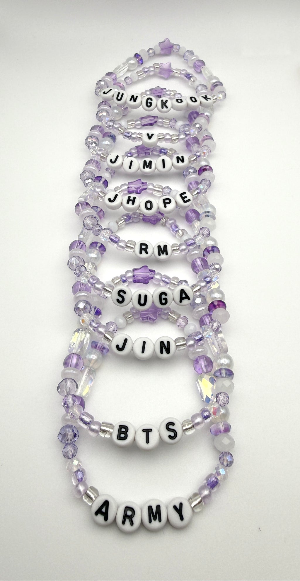 BTS Arirang Inspired Crystal Gem Elastic Bias Bracelets (Army, Arirang Themed)