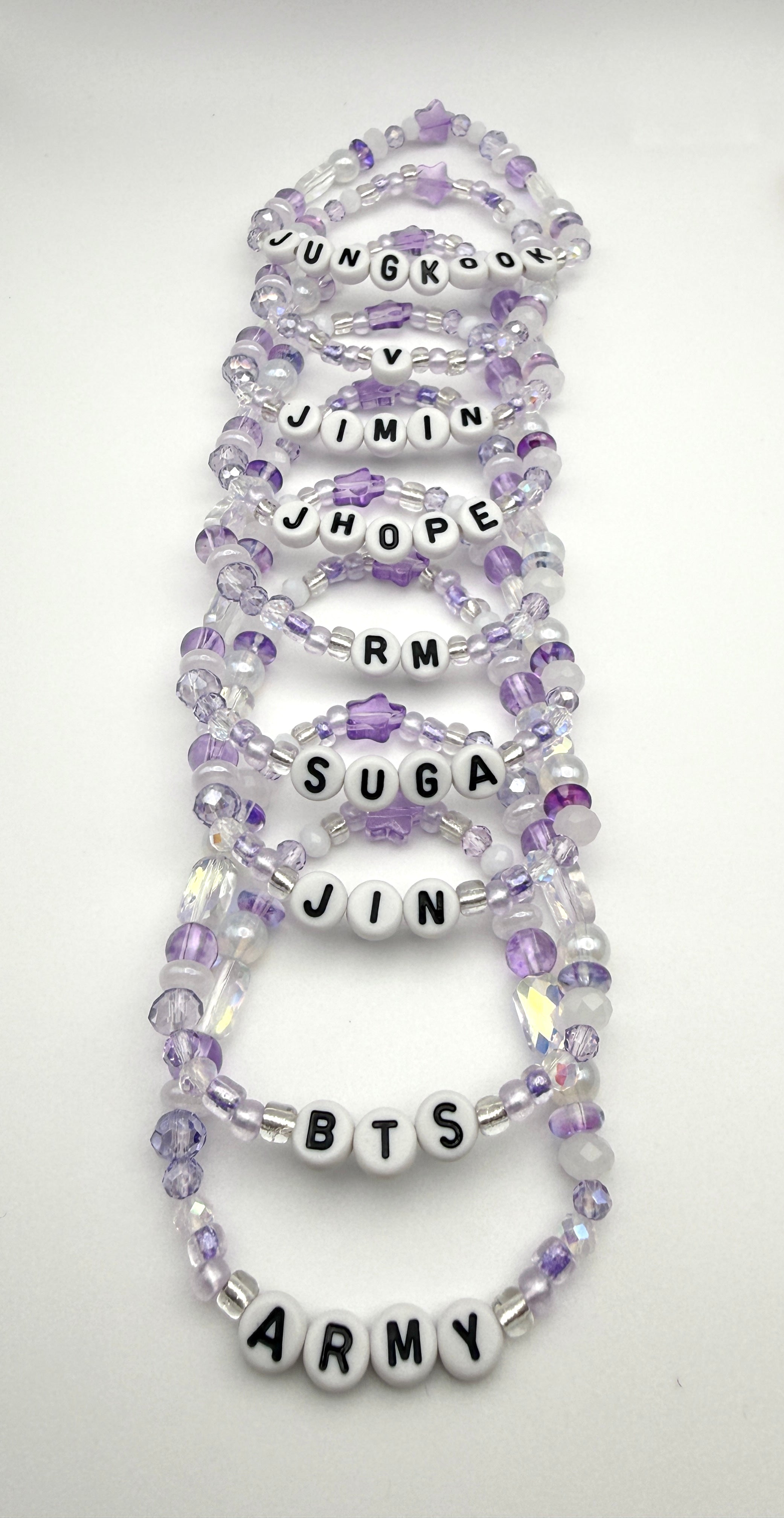 BTS Arirang Inspired Crystal Gem Elastic Bias Bracelets (Army, Arirang Themed)