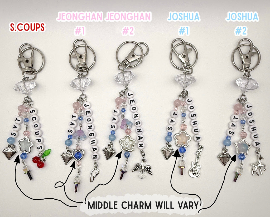 Seventeen Bias keychain/phone charm- Rose quartz and Serenity blue themed