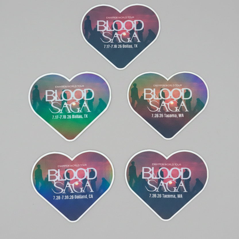ENHYPEN Blood Saga Die Cut, Vinyl Laminated North America Tour Stop Stickers (Bulk Order)