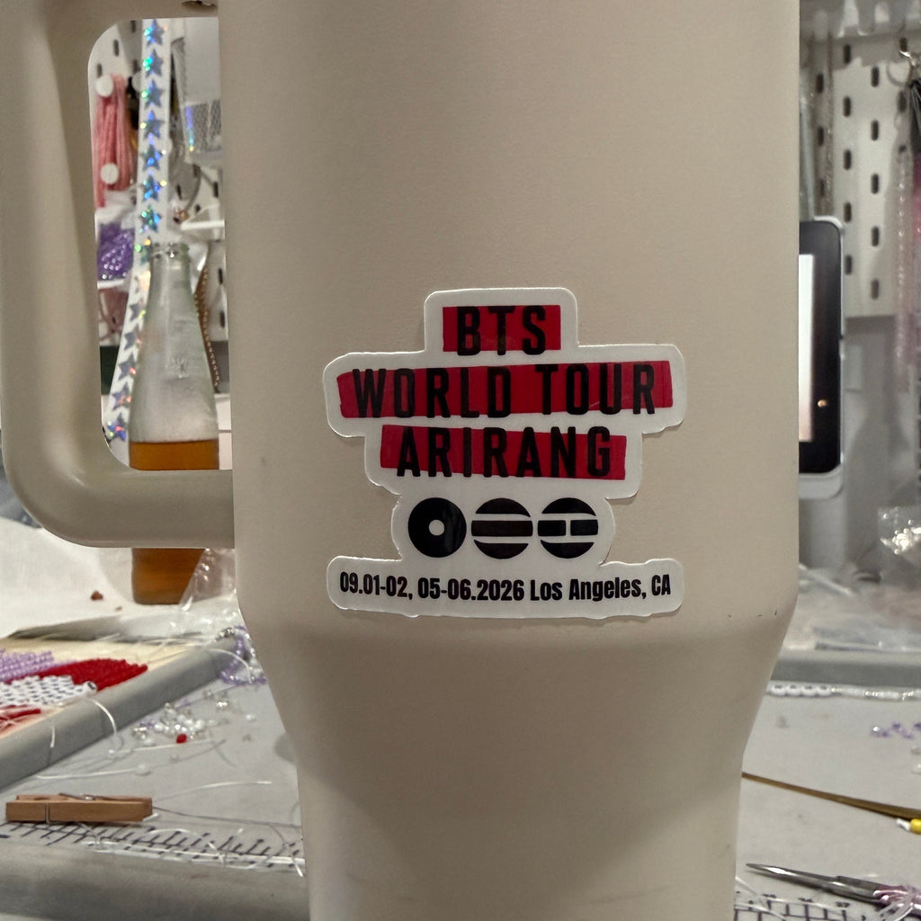 BTS Arirang Themed Die Cut, Vinyl Laminated North America Tour Stop Stickers (Bulk Order)