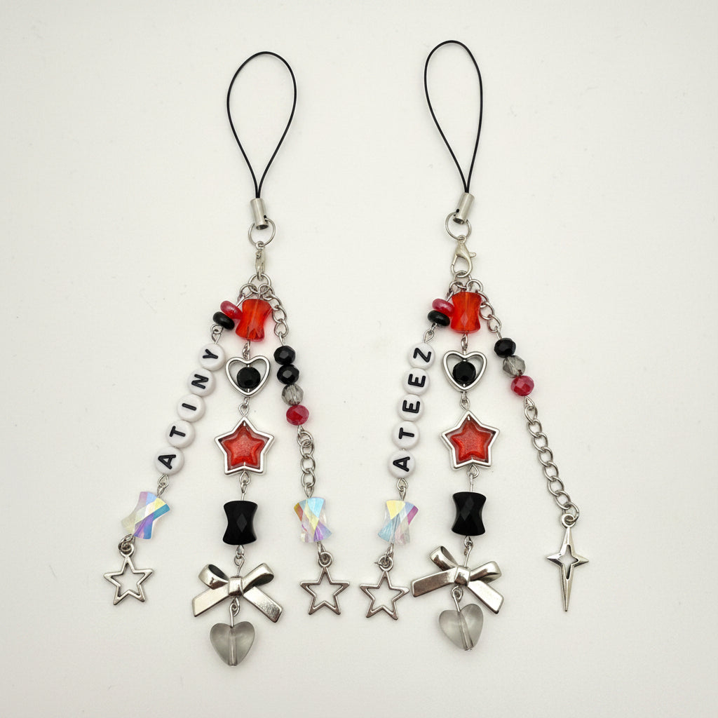 Ateez Atiny Inspired Phone Charm/Keychain Light Stick Charm