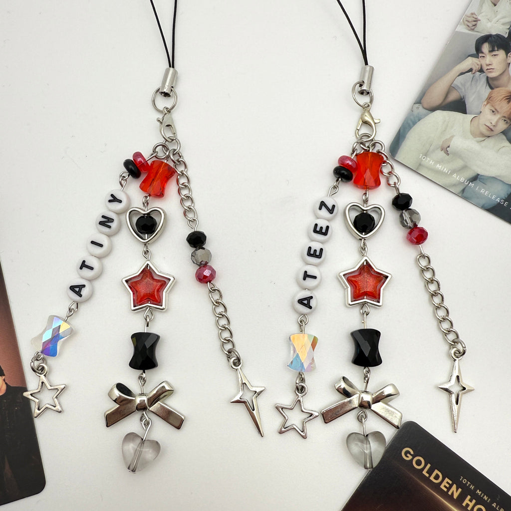 Ateez Atiny Inspired Phone Charm/Keychain Light Stick Charm