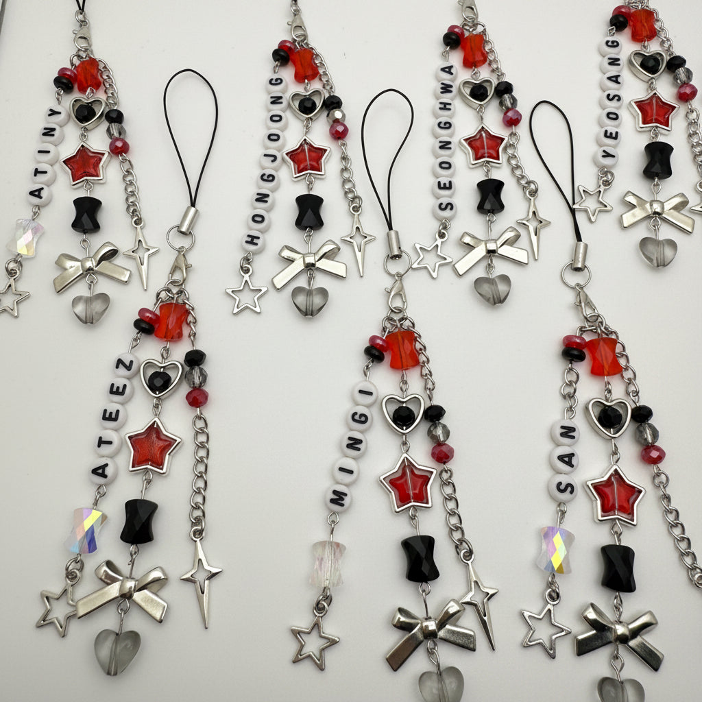 Ateez Atiny Inspired Phone Charm/Keychain Light Stick Charm