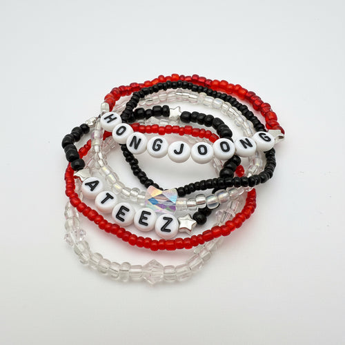 Ateez Atiny Inspired Beaded Elastic Stack Bracelets